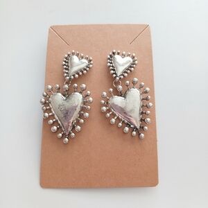 Fashion Jewelry Silver Heart Earrings